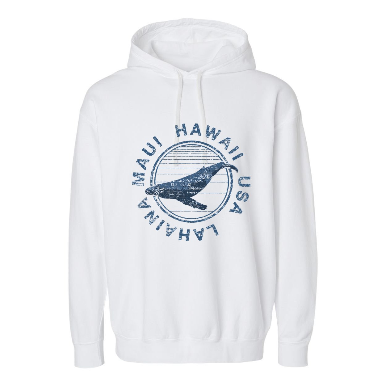 Maui Hawaii Lahaina Vintage Whale Garment-Dyed Fleece Hoodie