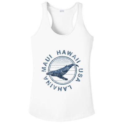 Maui Hawaii Lahaina Vintage Whale Ladies PosiCharge Competitor Racerback Tank