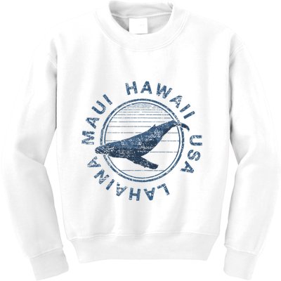 Maui Hawaii Lahaina Vintage Whale Kids Sweatshirt