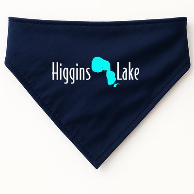 Minimalist Higgins Lake Michigan USA-Made Doggie Bandana