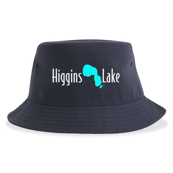 Minimalist Higgins Lake Michigan Sustainable Bucket Hat
