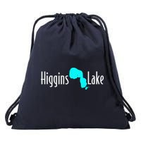 Minimalist Higgins Lake Michigan Drawstring Bag