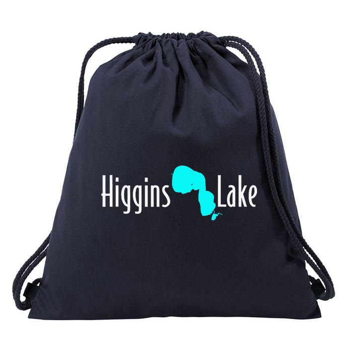 Minimalist Higgins Lake Michigan Drawstring Bag