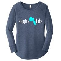 Minimalist Higgins Lake Michigan Women's Perfect Tri Tunic Long Sleeve Shirt