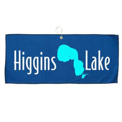 Minimalist Higgins Lake Michigan Large Microfiber Waffle Golf Towel