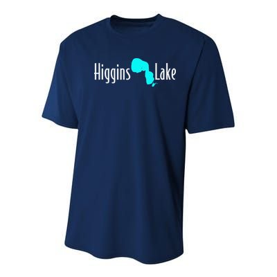 Minimalist Higgins Lake Michigan Youth Performance Sprint T-Shirt