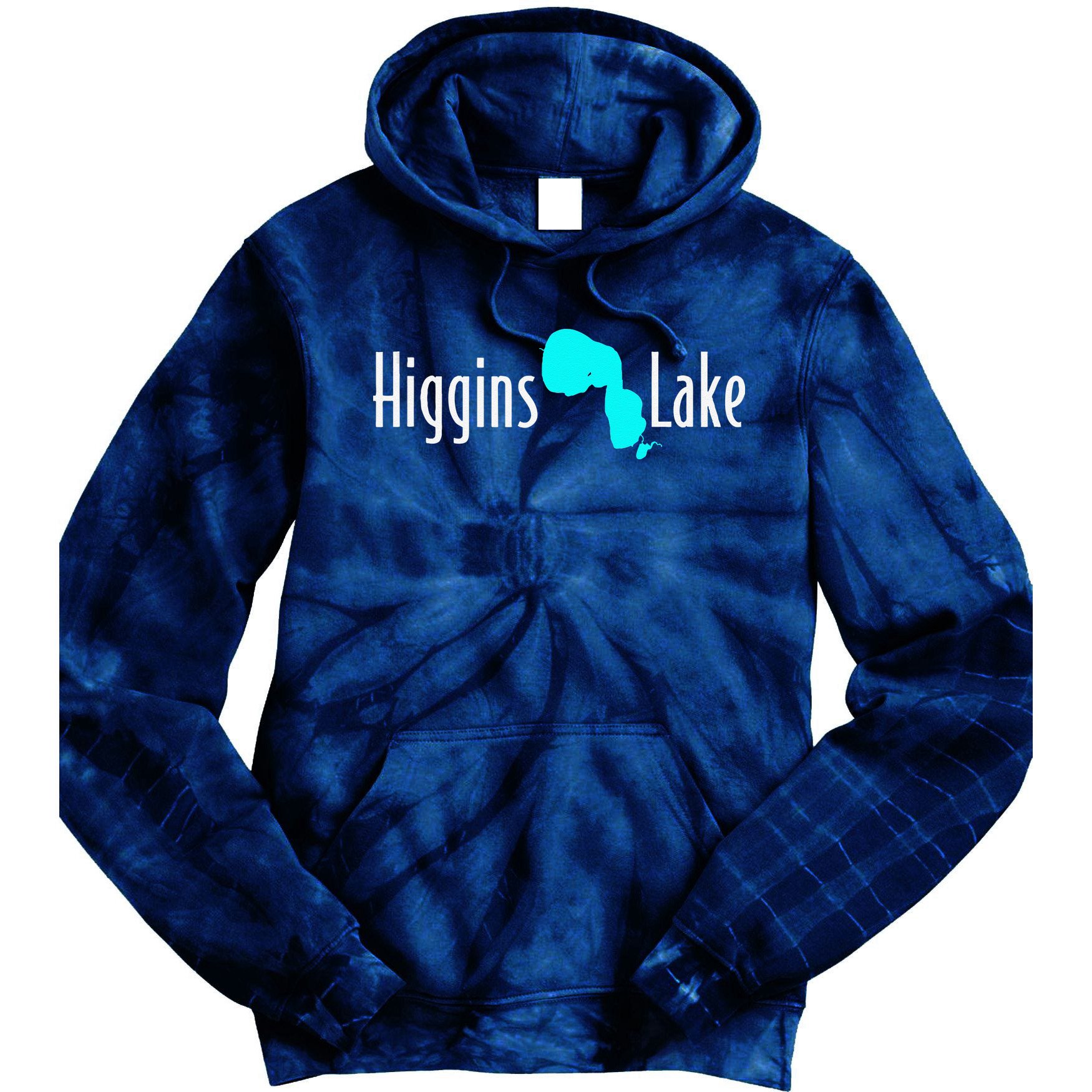 Minimalist Higgins Lake Michigan Tie Dye Hoodie