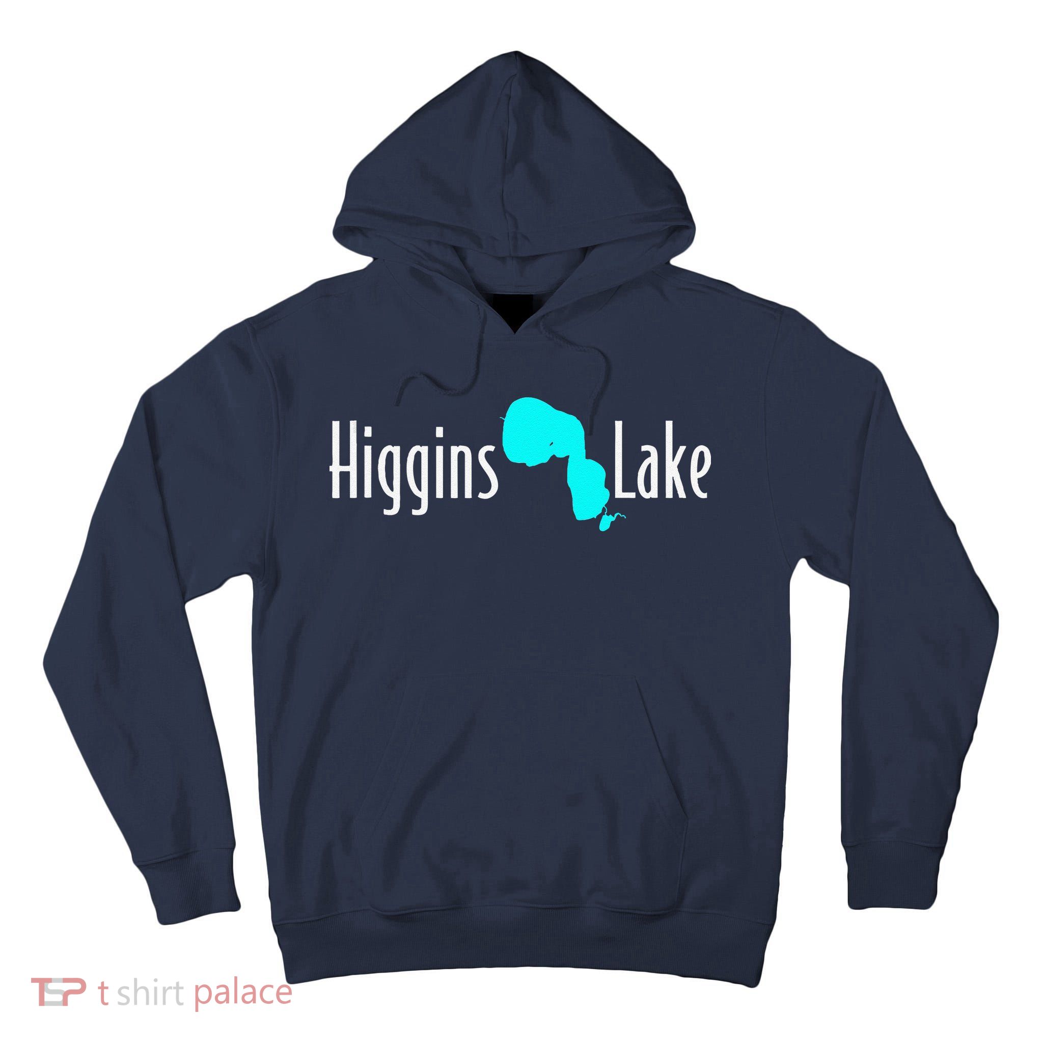 Minimalist Higgins Lake Michigan Tall Hoodie