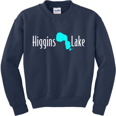 Minimalist Higgins Lake Michigan Kids Sweatshirt
