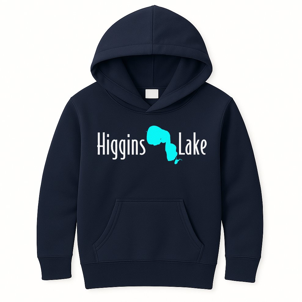 Minimalist Higgins Lake Michigan Kids Hoodie