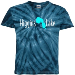 Minimalist Higgins Lake Michigan Kids Tie-Dye T-Shirt