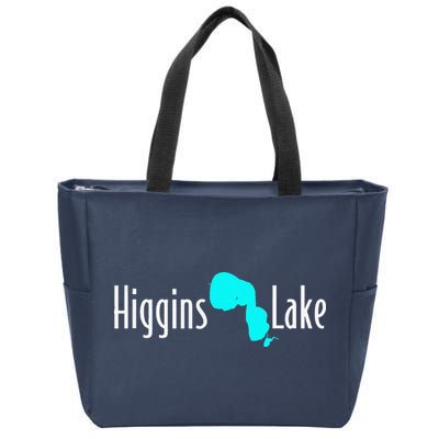 Minimalist Higgins Lake Michigan Zip Tote Bag
