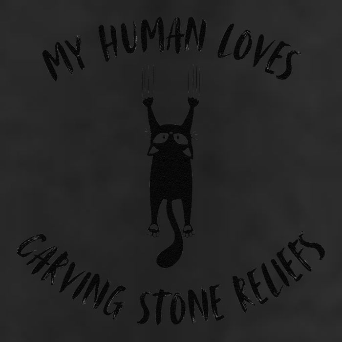 My Human Loves Carving Stone Reliefs Cat Parent Hobby 25L Jumbo Tote