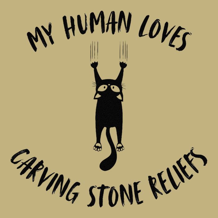 My Human Loves Carving Stone Reliefs Cat Parent Hobby Cooling Performance Crew T-Shirt