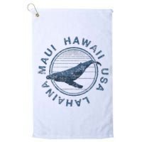 Maui Hawaii Lahaina Vintage Whale Retro Platinum Collection Golf Towel