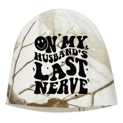 My Husbands Last Nerve Funny For Men Women Kati - Camo Knit Beanie