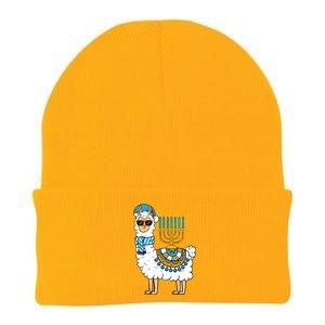 Menorah Hanukkah Llama Cute Alpaca Chanukah Knit Cap Winter Beanie