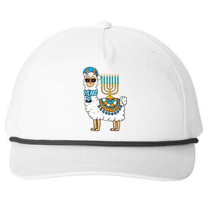 Menorah Hanukkah Llama Cute Alpaca Chanukah Snapback Five-Panel Rope Hat