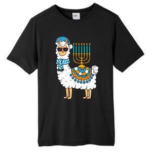 Menorah Hanukkah Llama Cute Alpaca Chanukah Tall Fusion ChromaSoft Performance T-Shirt