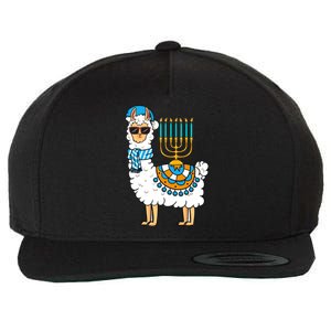 Menorah Hanukkah Llama Cute Alpaca Chanukah Wool Snapback Cap