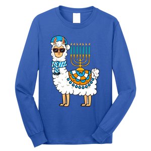 Menorah Hanukkah Llama Cute Alpaca Chanukah Long Sleeve Shirt