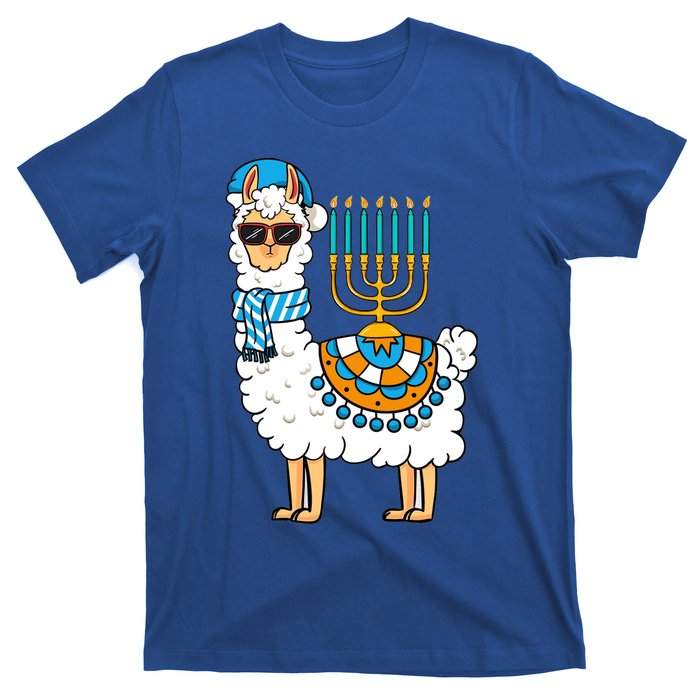 Menorah Hanukkah Llama Cute Alpaca Chanukah T-Shirt