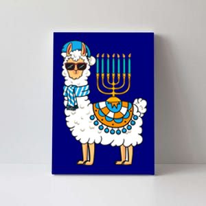 Menorah Hanukkah Llama Cute Alpaca Chanukah Canvas