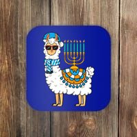 Menorah Hanukkah Llama Cute Alpaca Chanukah Coaster