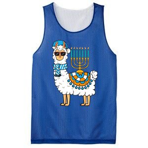 Menorah Hanukkah Llama Cute Alpaca Chanukah Mesh Reversible Basketball Jersey Tank