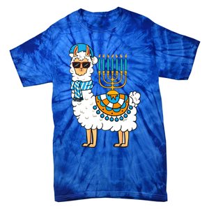 Menorah Hanukkah Llama Cute Alpaca Chanukah Tie-Dye T-Shirt