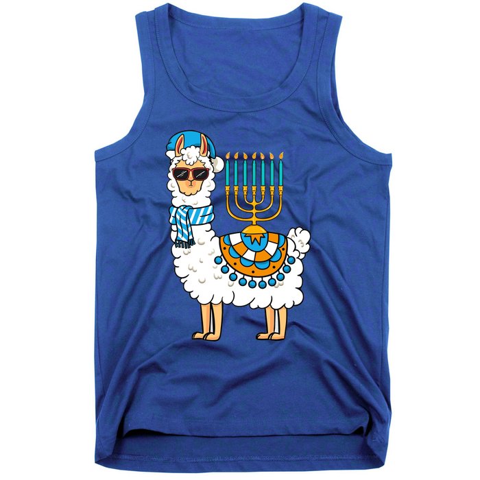 Menorah Hanukkah Llama Cute Alpaca Chanukah Tank Top