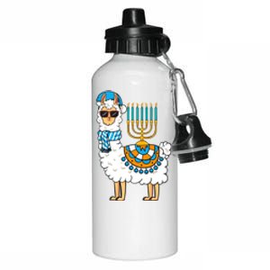 Menorah Hanukkah Llama Cute Alpaca Chanukah Aluminum Water Bottle