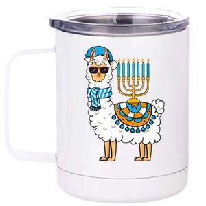 Menorah Hanukkah Llama Cute Alpaca Chanukah 12 oz Stainless Steel Tumbler Cup