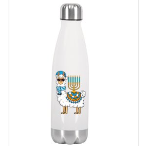 Menorah Hanukkah Llama Cute Alpaca Chanukah Stainless Steel Insulated Water Bottle