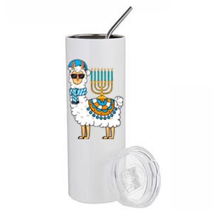 Menorah Hanukkah Llama Cute Alpaca Chanukah Stainless Steel Tumbler