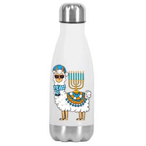 Menorah Hanukkah Llama Cute Alpaca Chanukah Stainless Steel Insulated Water Bottle