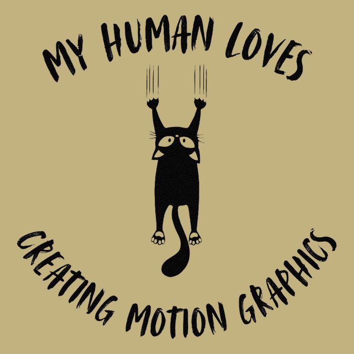 My Human Loves Creating Motion Graphics Cat Parent Hobby Tall Long Sleeve T-Shirt