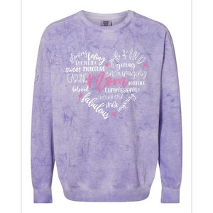 Mom Heart Love Typography Mothers Day Blessed Mama Life Gift Colorblast Crewneck Sweatshirt