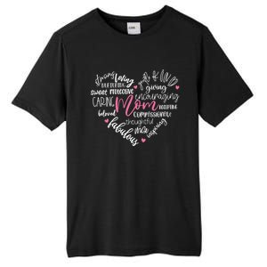 Mom Heart Love Typography Mothers Day Blessed Mama Life Gift Tall Fusion ChromaSoft Performance T-Shirt