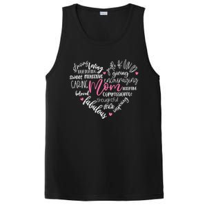 Mom Heart Love Typography Mothers Day Blessed Mama Life Gift PosiCharge Competitor Tank