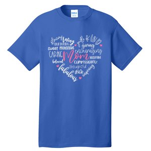 Mom Heart Love Typography Mothers Day Blessed Mama Life Gift Tall T-Shirt