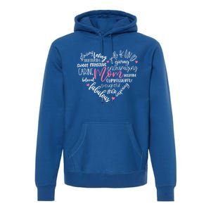 Mom Heart Love Typography Mothers Day Blessed Mama Life Gift Premium Hoodie