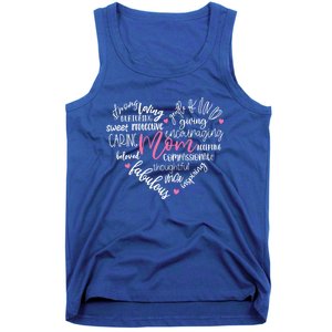 Mom Heart Love Typography Mothers Day Blessed Mama Life Gift Tank Top