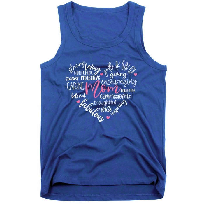 Mom Heart Love Typography Mothers Day Blessed Mama Life Gift Tank Top