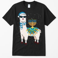 Menorah Hanukkah Llama Cute Alpaca Chanukah Gift Tall T-Shirt