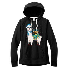 Menorah Hanukkah Llama Cute Alpaca Chanukah Gift Women's Fleece Hoodie