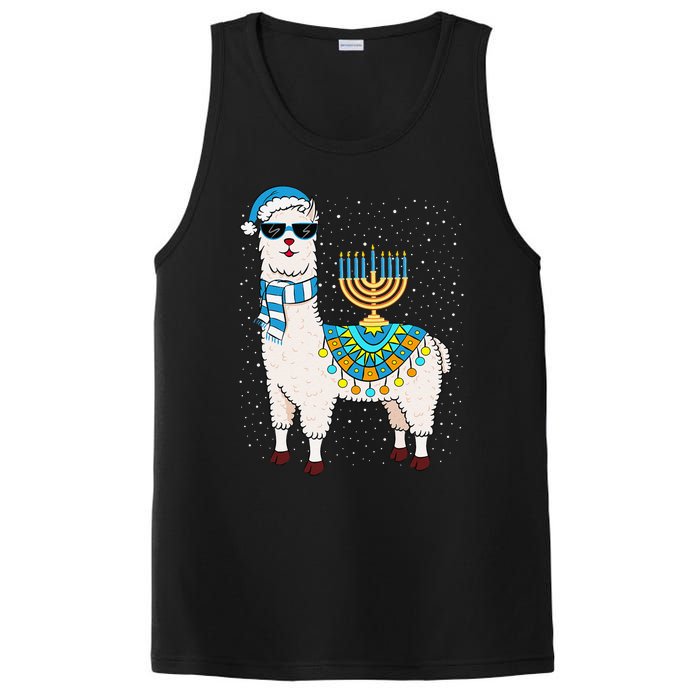 Menorah Hanukkah Llama Cute Alpaca Chanukah Gift PosiCharge Competitor Tank