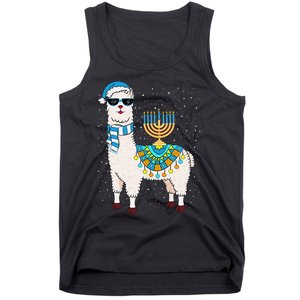 Menorah Hanukkah Llama Cute Alpaca Chanukah Gift Tank Top