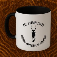 My Human Loves Creating Interactive Installations Cat Love Mug