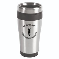 My Human Loves Creating Interactive Installations Cat Love 16oz Travel Tumbler